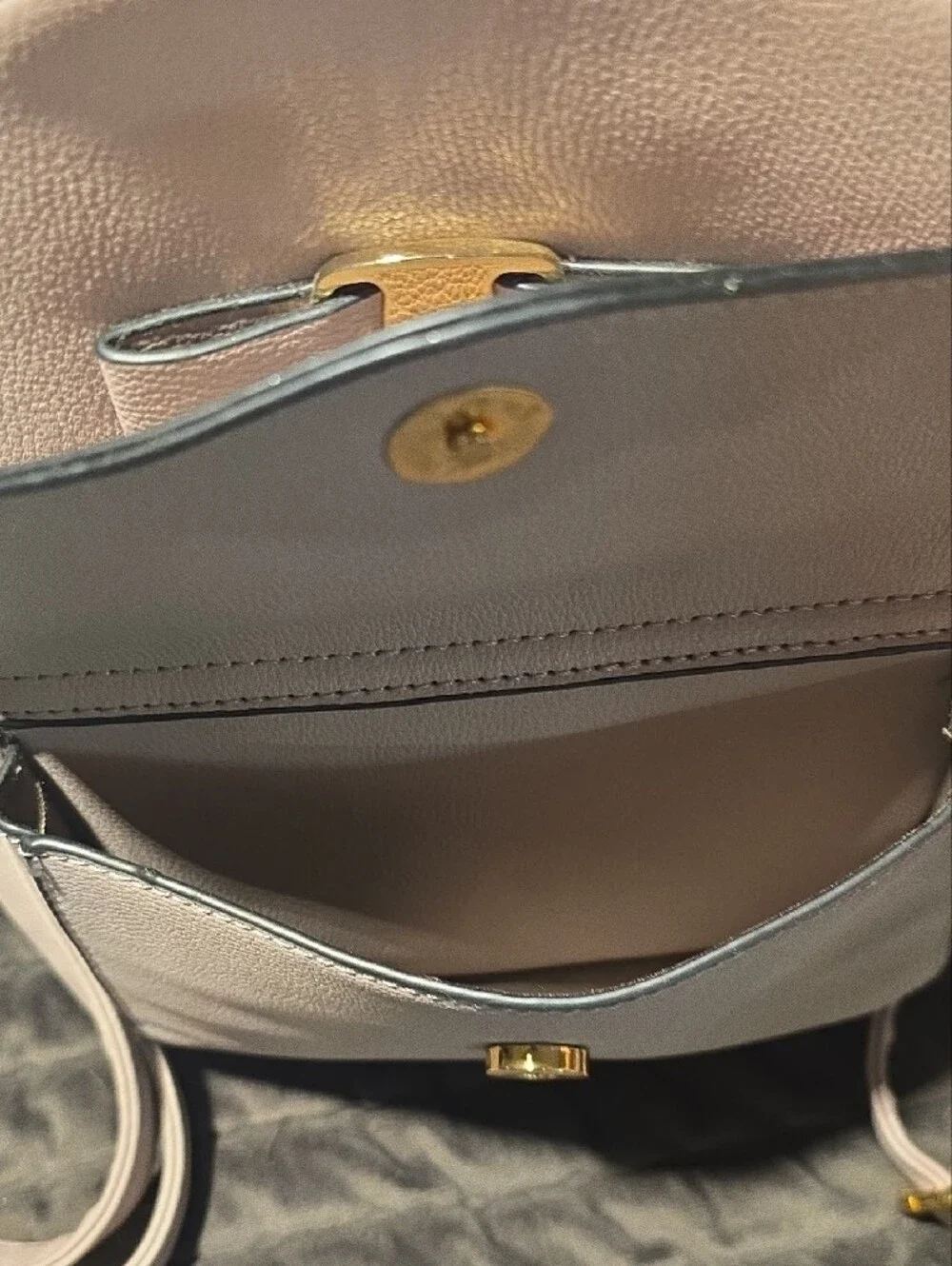 Women's Blush Pink Mini Backpack with Gold Accent